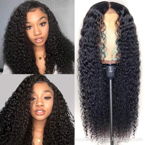 10A Top Quality Cuticle Aligned Virgin Mongolian Kinky Curly Hair Wig Wholesale Price Full 13*4 HD Frontal Human Hair Lace Wig